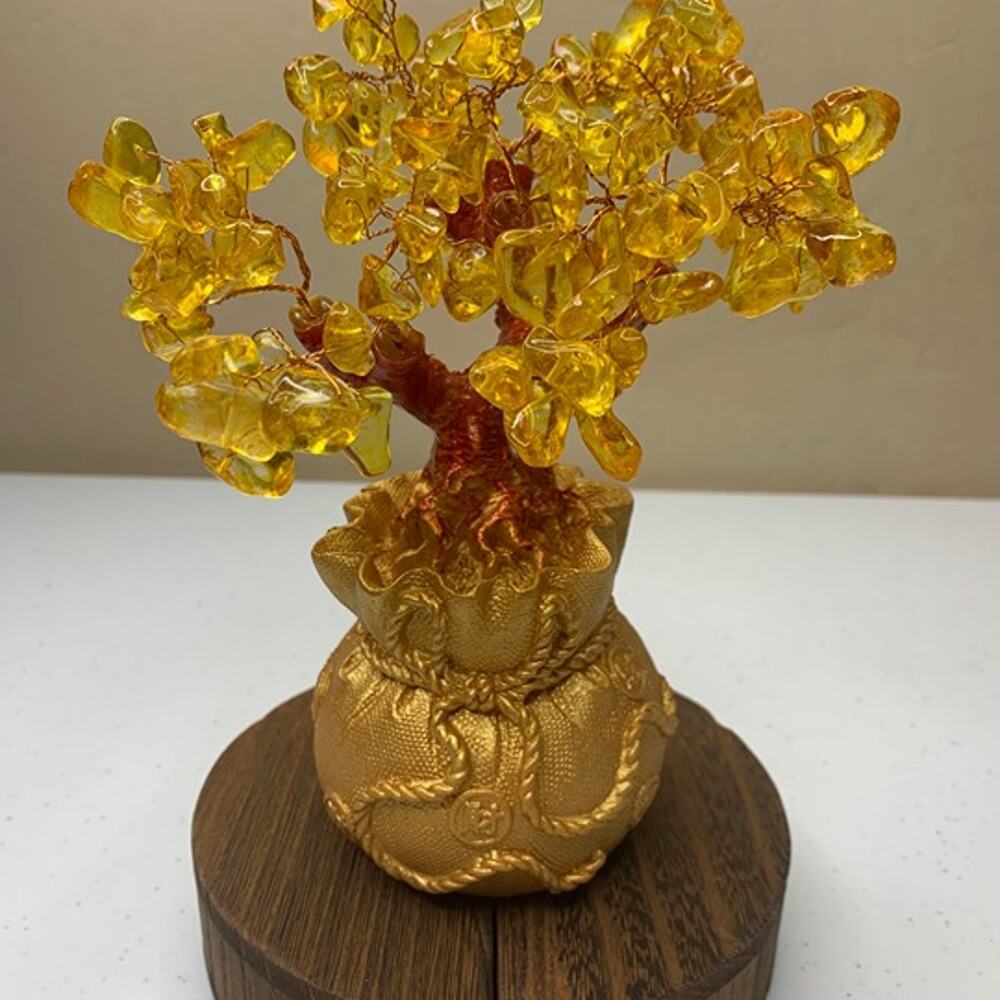 Natural Citrine Quartz Crystal Money Tree Feng Shui Wealth & Prosperity Gemstone